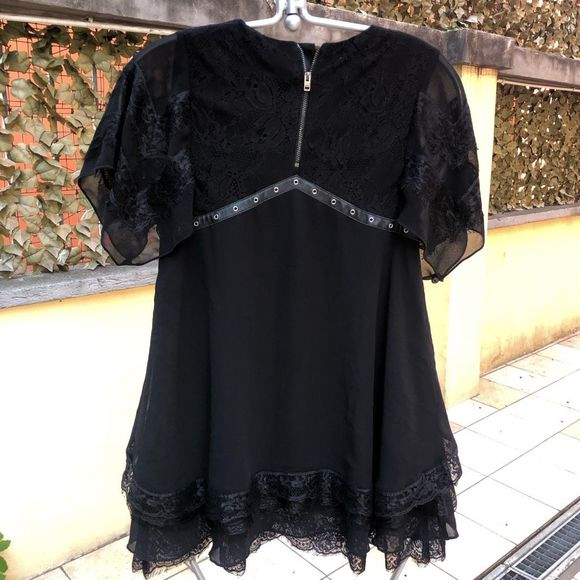 DIESEL Black Tessie Lace Dress Short Sleeve Lace Dress Size 8 - Picture 3 of 15